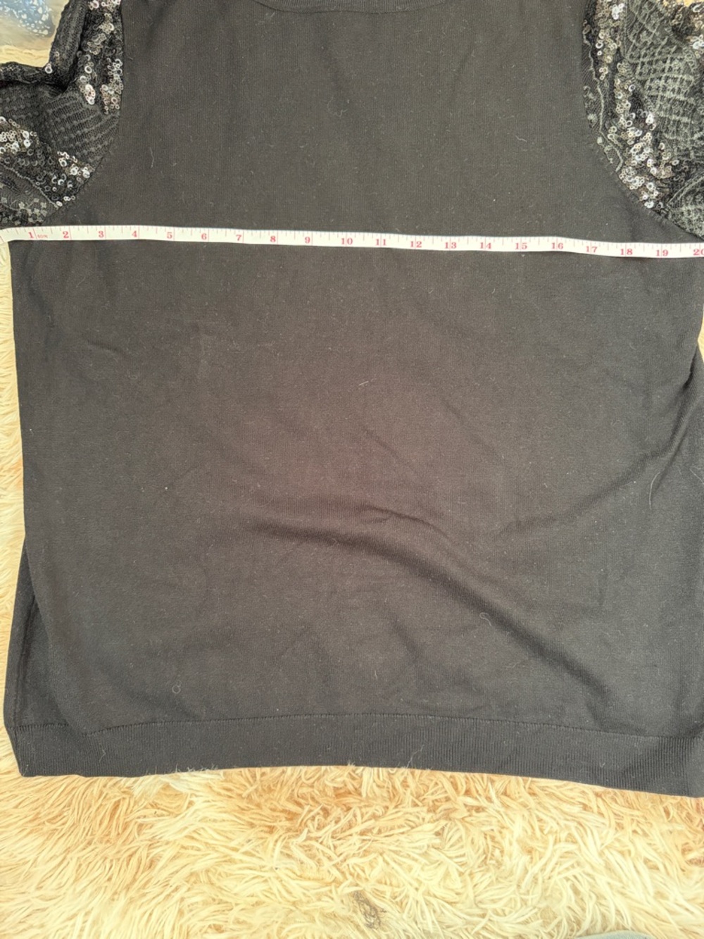 Adrianna Papell Black Sparkling Sequin Long  Sleeve Sweater Size Large - Picture 8 of 10